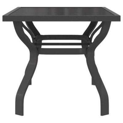 Prolenta Premium -  Table de jardin Gris et noir 140x70x70 cm Acier et verre