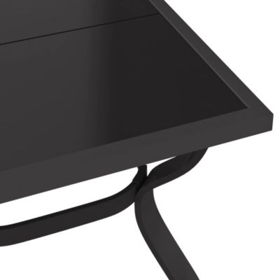 Prolenta Premium -  Table de jardin Gris et noir 140x70x70 cm Acier et verre