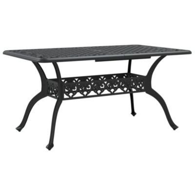 Prolenta Premium -  Table de jardin noir 150x90x72 cm aluminium coulé