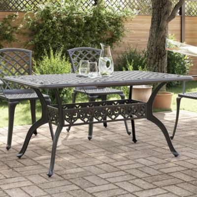 Prolenta Premium -  Table de jardin noir 150x90x72 cm aluminium coulé