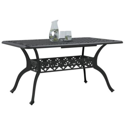 Prolenta Premium -  Table de jardin noir 150x90x72 cm aluminium coulé