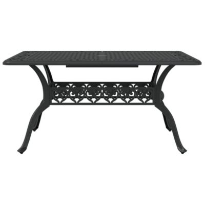 Prolenta Premium -  Table de jardin noir 150x90x72 cm aluminium coulé
