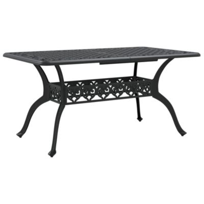 Prolenta Premium -  Table de jardin noir 150x90x72 cm aluminium coulé