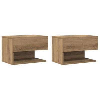 Prolenta Premium - Tables de chevet murales 2 pcs chêne artisanal
