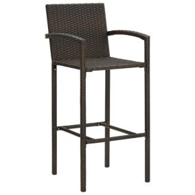 Prolenta Premium -  Tabourets de bar lot de 4 marron résine tressée