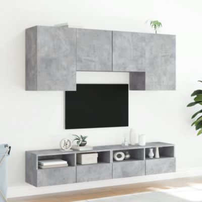 Prolenta Premium -  Unités murales TV 5 pcs gris béton bois d'ingénierie