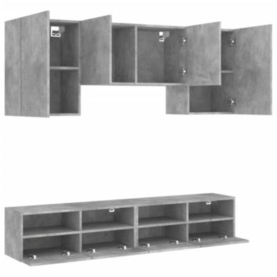 Prolenta Premium -  Unités murales TV 5 pcs gris béton bois d'ingénierie
