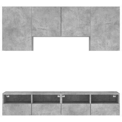 Prolenta Premium -  Unités murales TV 5 pcs gris béton bois d'ingénierie