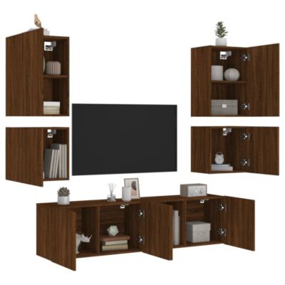 Prolenta Premium -  Unités murales TV 6 pcs chêne marron bois d'ingénierie