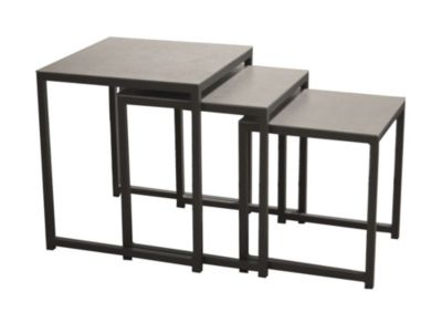 PROLOISIRS Table basse de jardin Gigogne lot de 3 - grey