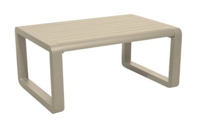 PROLOISIRS Table basse en aluminium à lattes - QUENZA II 90 x 60 - Coloris crème