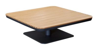 PROLOISIRS Table basse FREEDOM 90x90x28,5 cm - Graphite - Plateau composite look bois