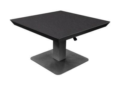 PROLOISIRS Table basse élévatrice COLOMBO 80 x 80 x 43/69 cm - Aluminium époxy graphite / Céramique KEDRA New Black Boreal