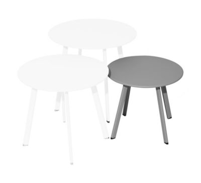 PROLOISIRS Table basse - MASSAÏ - Acier époxy - D.40 cm - Gris