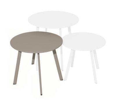 PROLOISIRS Table basse - MASSAÏ - Acier époxy - D.45 cm - Crème