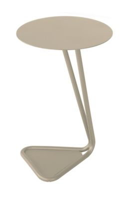 PROLOISIRS Table basse ronde en aluminium et acier - EZE D. 40 x H 60 - Coloris crème