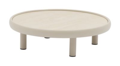 PROLOISIRS Table basse ronde NUAGE - D.80 cm - Aluminium époxy et céramique - Crème