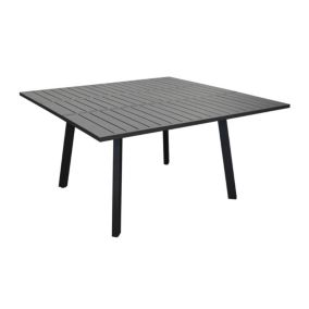 PROLOISIRS Table de jardin extensible 6/8 personnes Barcelona - graphite 100/145x145 cm