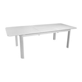 PROLOISIRS Table de jardin extensible Eos en Aluminium 180/240 x 100 cm - Plateau à lattes - blanc