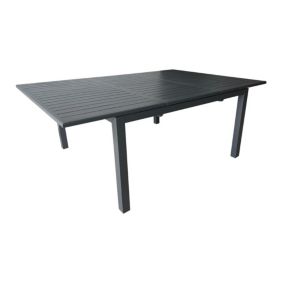 PROLOISIRS Table de jardin extensible Genes 140/200 x 140 cm - Plateau à lattes - graphite - Alu