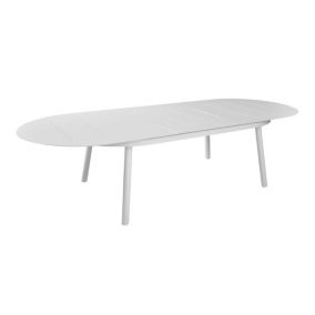 PROLOISIRS Table de jardin oblongue Dublin 230 / 300 x 120 cm - blanc - Aluminium