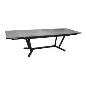 PROLOISIRS Table de jardin Vita graphite/lucca en Aluminium 180/230/280 x100 cm - plateau Kedra