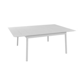 PROLOISIRS Table Dublin en aluminium - blanc - 140/200 x 140 cm