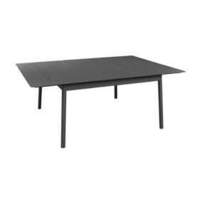 PROLOISIRS Table Dublin en aluminium - graphite - 140/200 x 140 cm