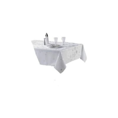 Promo Linge Nappe De Noël Rectangle AntiTâches Constellation Blanc 240x150cm