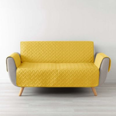 Protège canapé 2 places matelassé 223x179 cm uni Lounge jaune