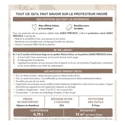 Protecteur Maison Déco Sable Précieux nacré 700ml