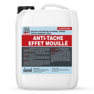 Protection anti-tache, hydrofuge, oléofuge EFFET MOUILLÉ, terrasses, sols intérieurs, extérieurs PROCOM-5-