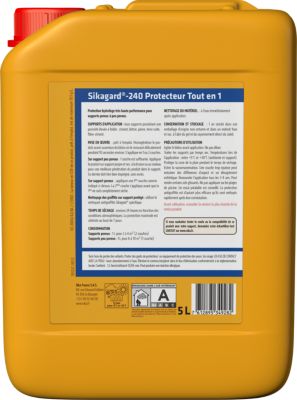 Protection hydrofuge façade, mur, toiture et sol Sika Sikagard 240 Protection Tout en 1 5 L