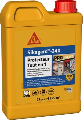 Protection hydrofuge façade, mur, toiture et sol Sika Sikagard Protection Tout en 1 2 L