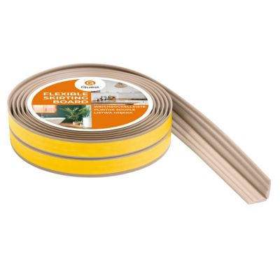 Protege-angle PVC adhesif 20x20 mm QUEST - flexible et decoratif - 5 m, beige
