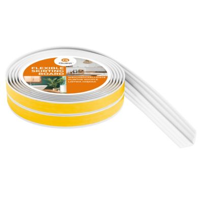 Protege-angle PVC adhesif 20x20 mm QUEST - flexible et decoratif - 5 m, blanc