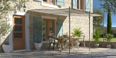 Provence - Pergola adossée en acier 3x4m - Structure Seule