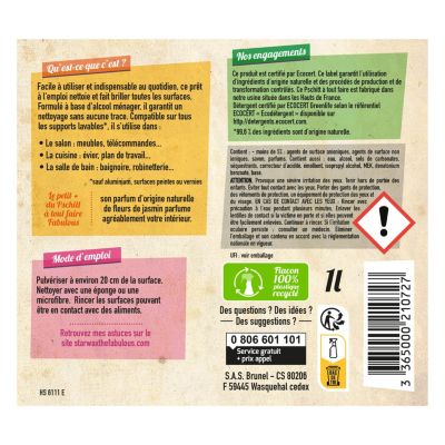 Pschitt à tout faire nettoyant multi-usages à l'alcool ménager The fabulous Starwax 1L