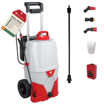 PULMIC Pulvérisateur a Batterie 35L,7h d'Autonomie,Pression Réglable jusqu'à 4 Bars,Toiture Longue Portée avec Tuyau de 6m
