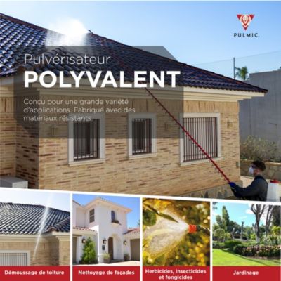 PULMIC Pulvérisateur Electrique Rechargeable 15L, Pulvérisateur à Batterie à Dos pour Jardin et Toiture,7h d'Autonomie