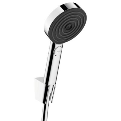 Pulsify Select Set de Douchette à main XXL Performance 105mm + Flexible de douche 160cm + Support mural, Chrome (24303000)