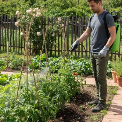 Pulvérisateur de Jardin 8L + Lance 60cm poignée tuyau 1.20m - Pulvérisateur à main Spray et Jet VITO