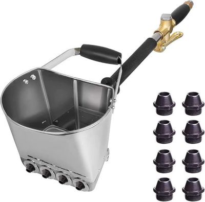 Pulvérisateur de Mortier Multifonction - Pistolet à Trémie avec 4 Jets pour Ciment, Plâtre et Peinture - Usage Pro BTP