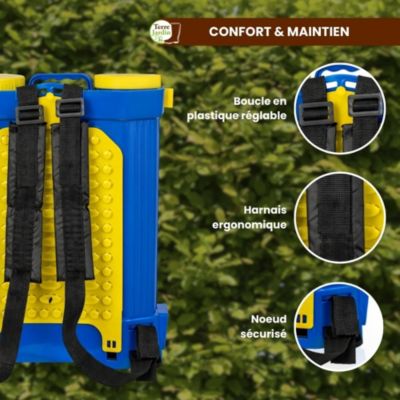 Pulvérisateur électrique à dos - Chargeur inclus - 16 L - 4,5 Bar - TERRE JARDIN