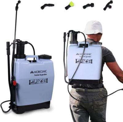 Pulvérisateur à Pression Dorsal 16L - 4 Buses Réglables - 2,6 kg - Jardinage, Arrosage et Lutte Contre Ravageurs