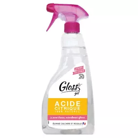 Pulvérisateur acide citrique 100% naturel Gloss 750 ml