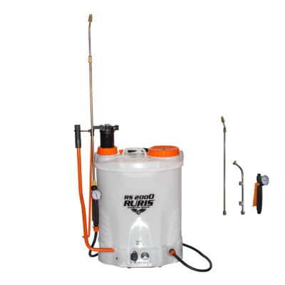 Pulverisateur electrique et manuel RURIS RS 2000, reservoir 20 L, batterie 12V 8 Ah, pression 4 bar, chargeur inclus, verger et