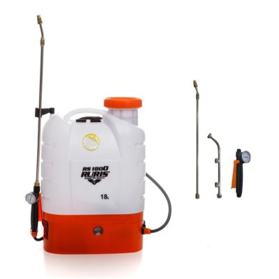 Pulverisateur electrique RURIS 1800rs, reservoir 18 L, batterie 12V 8 Ah, lance telescopique, autonomie 4 h, traitements verger et