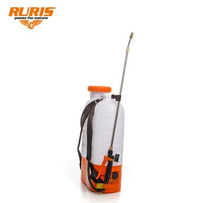 Pulverisateur electrique RURIS 1800rs, reservoir 18 L, batterie 12V 8 Ah, lance telescopique, autonomie 4 h, traitements verger et