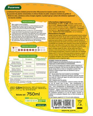 Pulvérisateur traitement pucerons Solabiol 750ml
